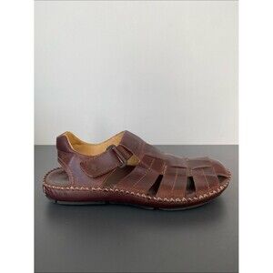 PIKOLINOS Tarifa fisherman flat sandals Brown Leather Hook & Loop Sz 46 US 13